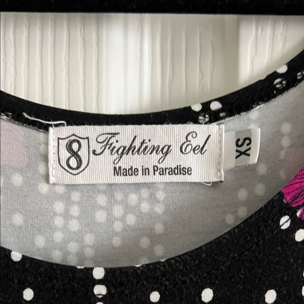 Fighting Eel Floral Black and Purple Sleeveless Dress - Picture 2 of 8
